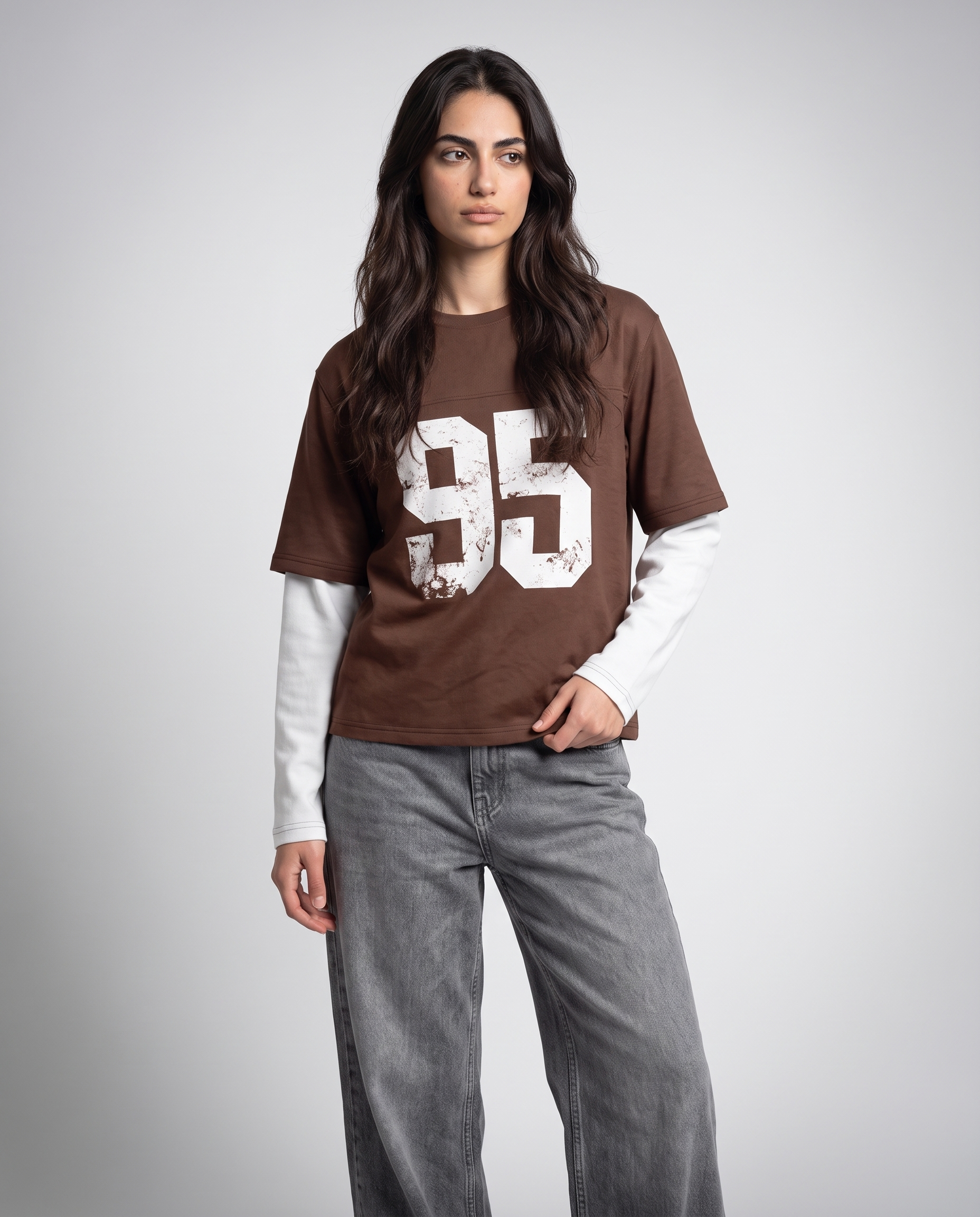 95 Double Layer Jersey - Brown