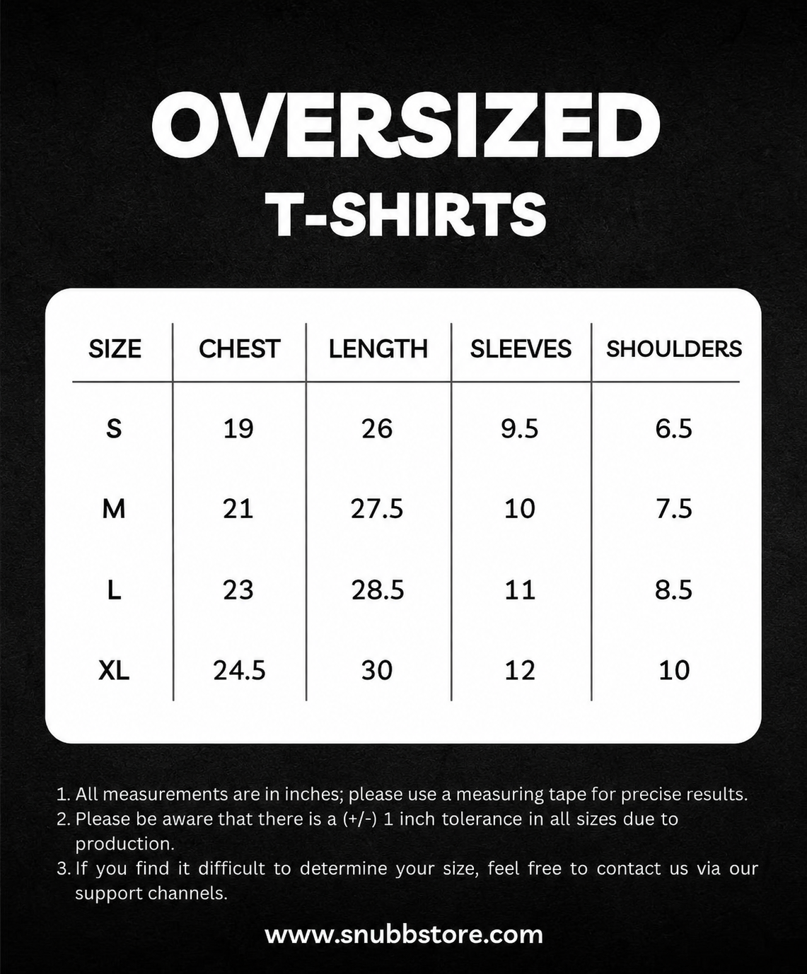 Trousers size chart